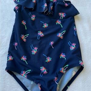 OshKosh B'gosh Navy Swimsuit with Neon Palm Trees